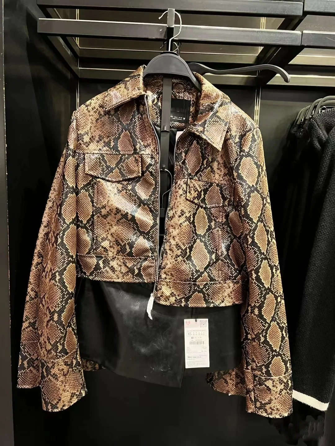 Lente 2025, bruine dierenprint, kunstleer Jaet Dames Faion Nieuwe collectie 43489 Ritssluiting Lange Sve Losse...