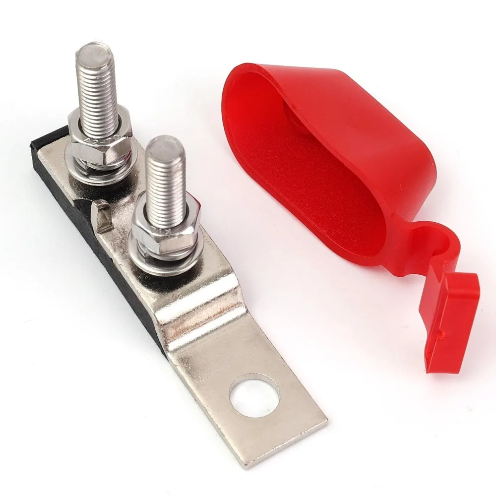 MRBF Fuse Holder Block 30-300A M8 Terminal Stud with Red Insulation Cover High-amp Fuse for Car Truck Boat RV Power Protection view 4