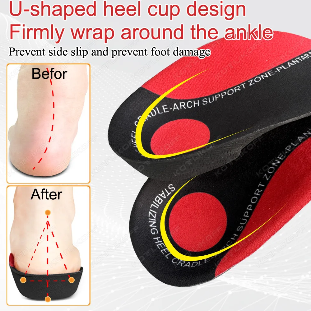 Orthopedic Insole Hard Arch Support Not Collapsing Orthosis X/O Legs Half Pad Horizontal/Vertical Flat Feet Correction Shoe Pads