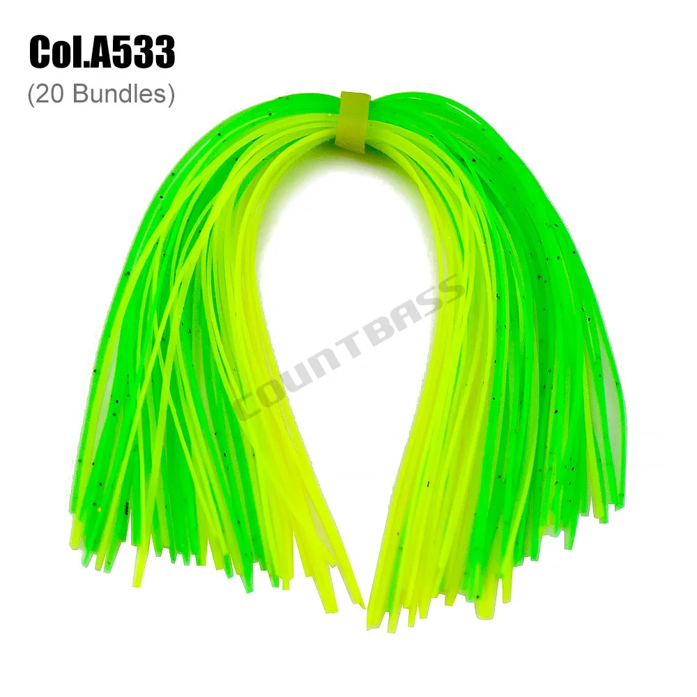 COUNTBASS 20 Bündel 50 Stränge Silikonröcke Angelzubehör, DIY Spinnerbatis Buzzbaits Gummi-Jig-Köder Tintenfischgummi – Detail 36