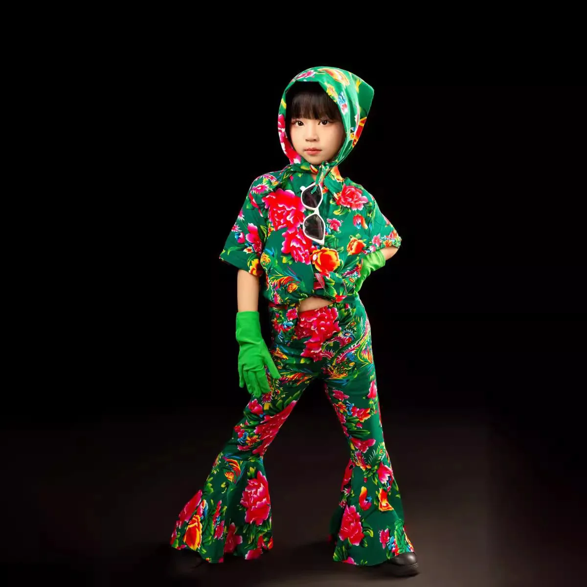 Donghua Dahua Children's Vintage Hong Kong Style Flared Pants Children's Model Catwalk Trendy Clothing 1970s And 1980s Shooting