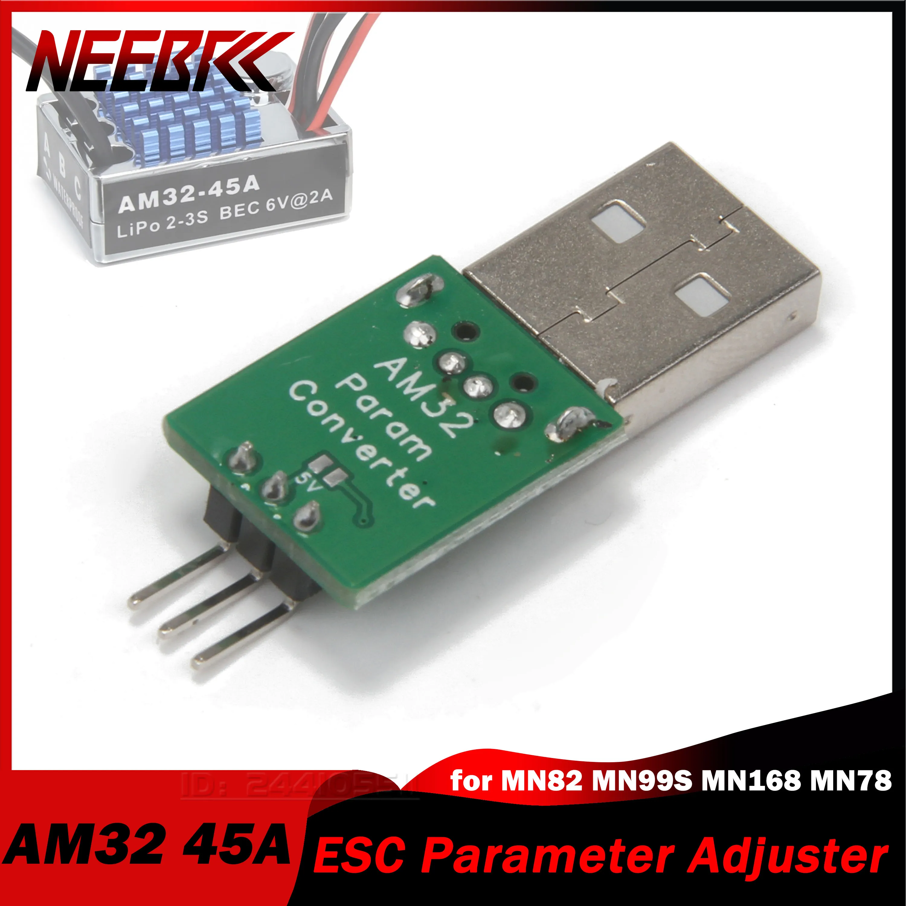 AM32 Brushless ESC Param Converter Speed Controller for MN82 MN99S MN168 MN78 Model Car Off Road Climbing Crawler Part