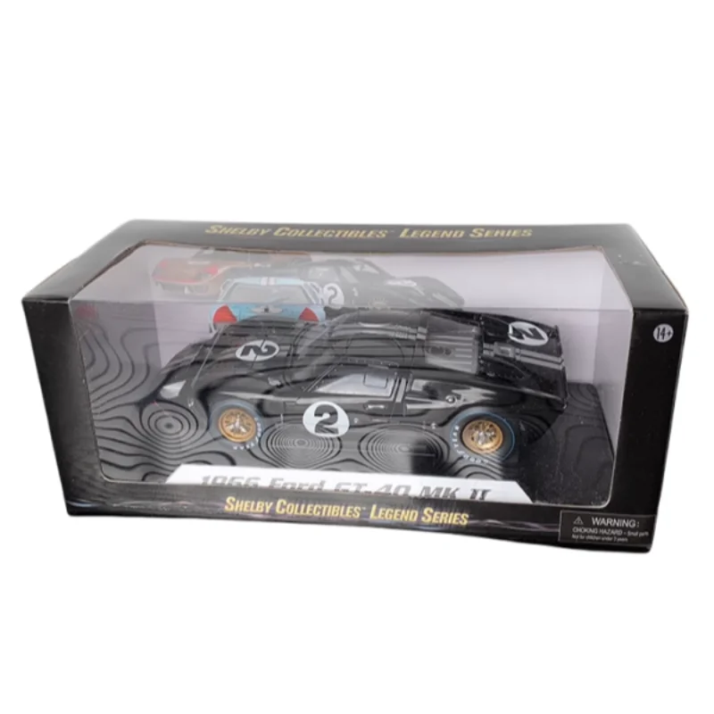 1:18 ShelbyCollectibles Ford GT40 MKII 1966 Le Mans Alloy model Children's collectible display toy, a holiday gift for children.