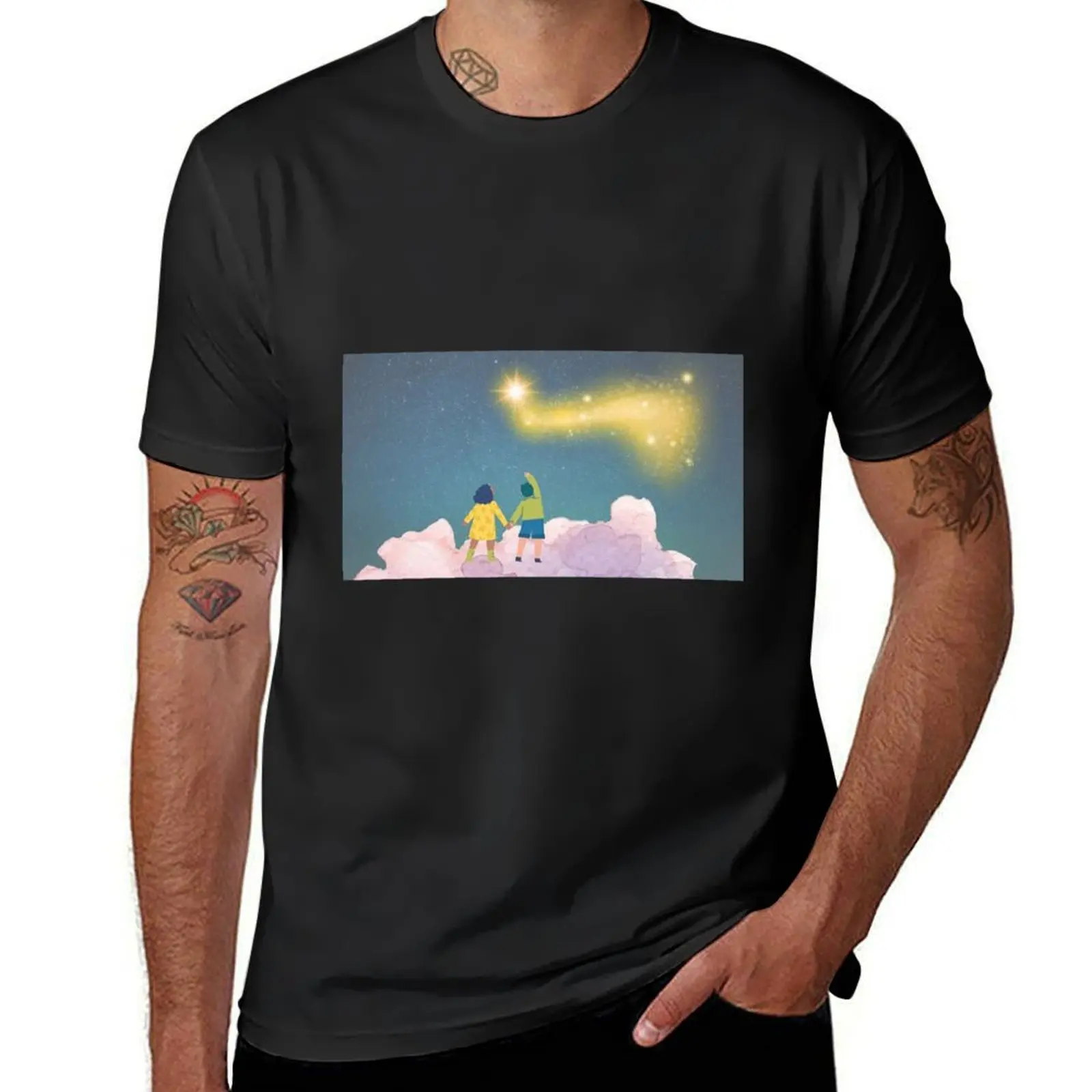 

Reaching for the Stars T-Shirt summer tops plus sizes Men's clothing