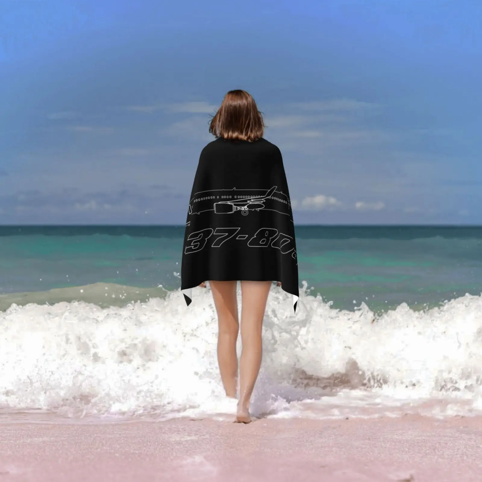 بوينغ 737-800 مخطط منشفة استحمام وسادة الشاطئ بوينغ 737 737 800 مخطط طائرة طائرة الطيران الجوي ايرباص