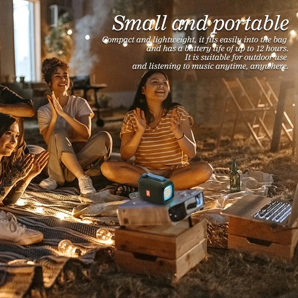 سمّاعات بلوتوث جديد صغير مصباح ليد المتكلم TG339 مضخم الصوت المحمولة في الهواء الطلق المتكلم 1200 mAh دعم USB TF بطاقة راديو FM TWS