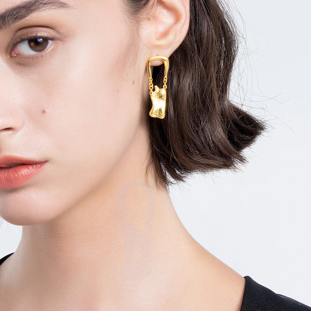 

ENFASHION Irregular Body Earring For Women Gold Color Asymmetric Drop Earrings 2021 Fashion Jewelry Party Pendientes E211239