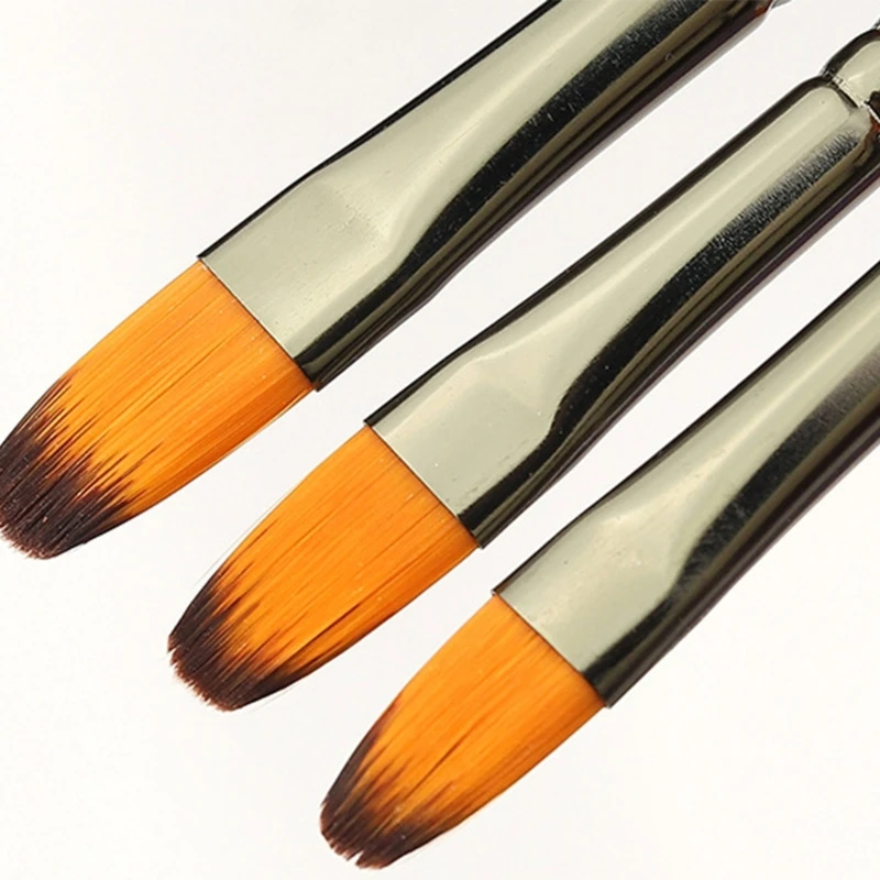 Pincéis redondos planos ponta fina, conjunto pincéis cabelo nylon, pincel artístico y9rf