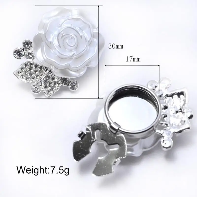 652F Pack of 2 Stylish Metal Cufflinks with Pearls Accent for Men Women Blouses