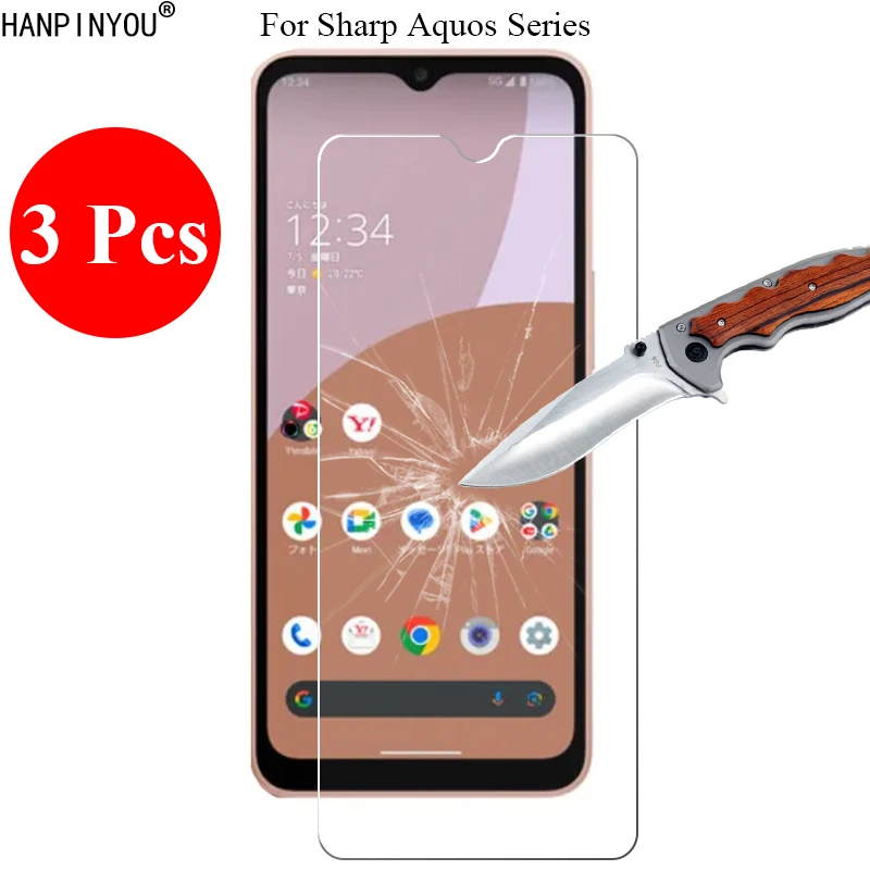 3 Pcs/Lot 9H 2.5D Tempered Glass Screen Protector For Sharp Aquos wish4 SH-52E SH-M27 Protective Film + Clean Tools