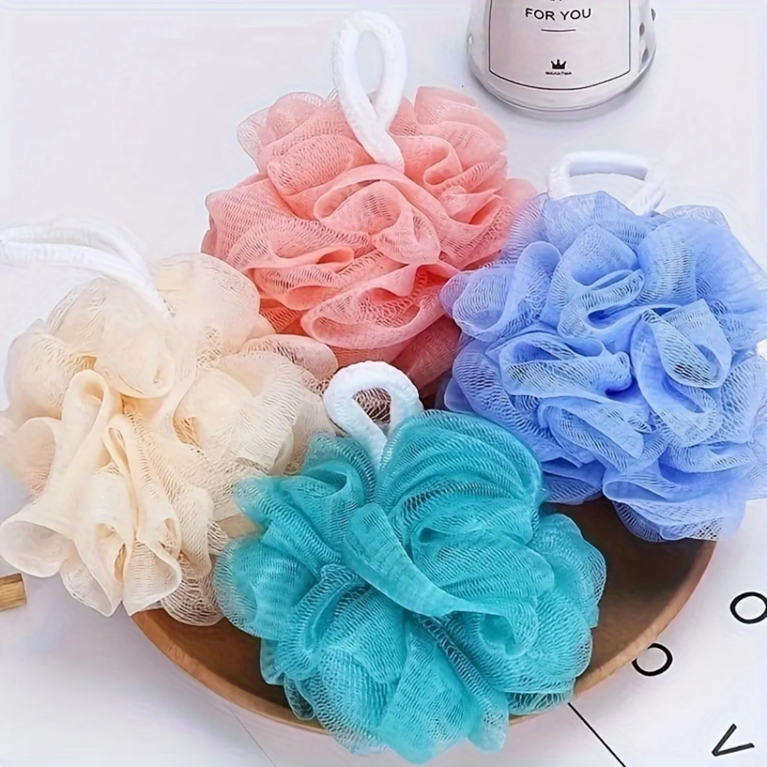 Exfoliating Shower Pouf Loofahs, 200 Mesh Soft Bath Sponges For Body Wash, Spa And Bathroom