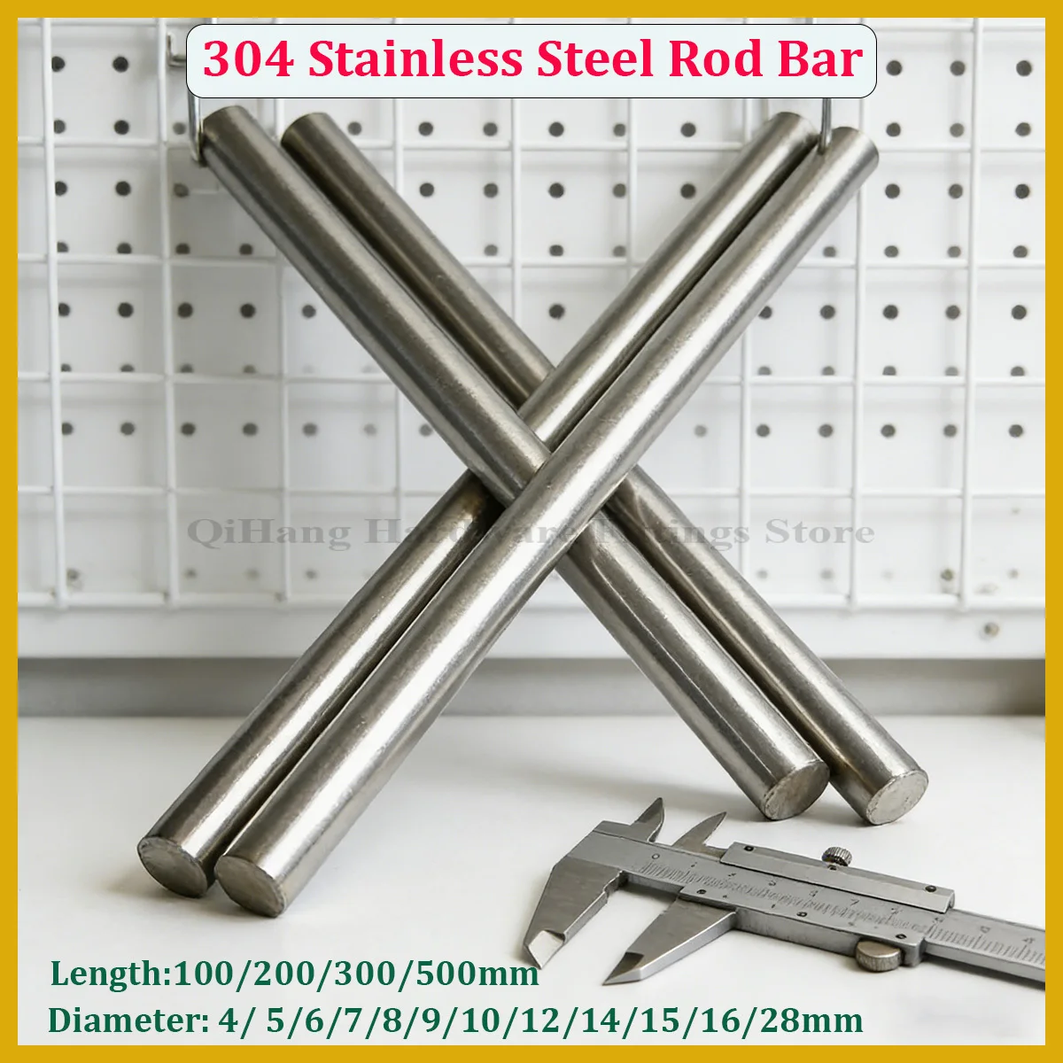 

304 Stainless Steel Round Rod | CNC Machining Linear Shaft, Dia 4/5/6/7/8/9/10/12/14/15/16/28mm, Hardness & Corrosion Resistant