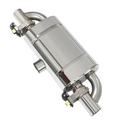 Exhaust Muffler with Electronic Valve Center In Dual Out T Style Performance Valved Muffler Universal Silencer 51 60 63 70 76mm