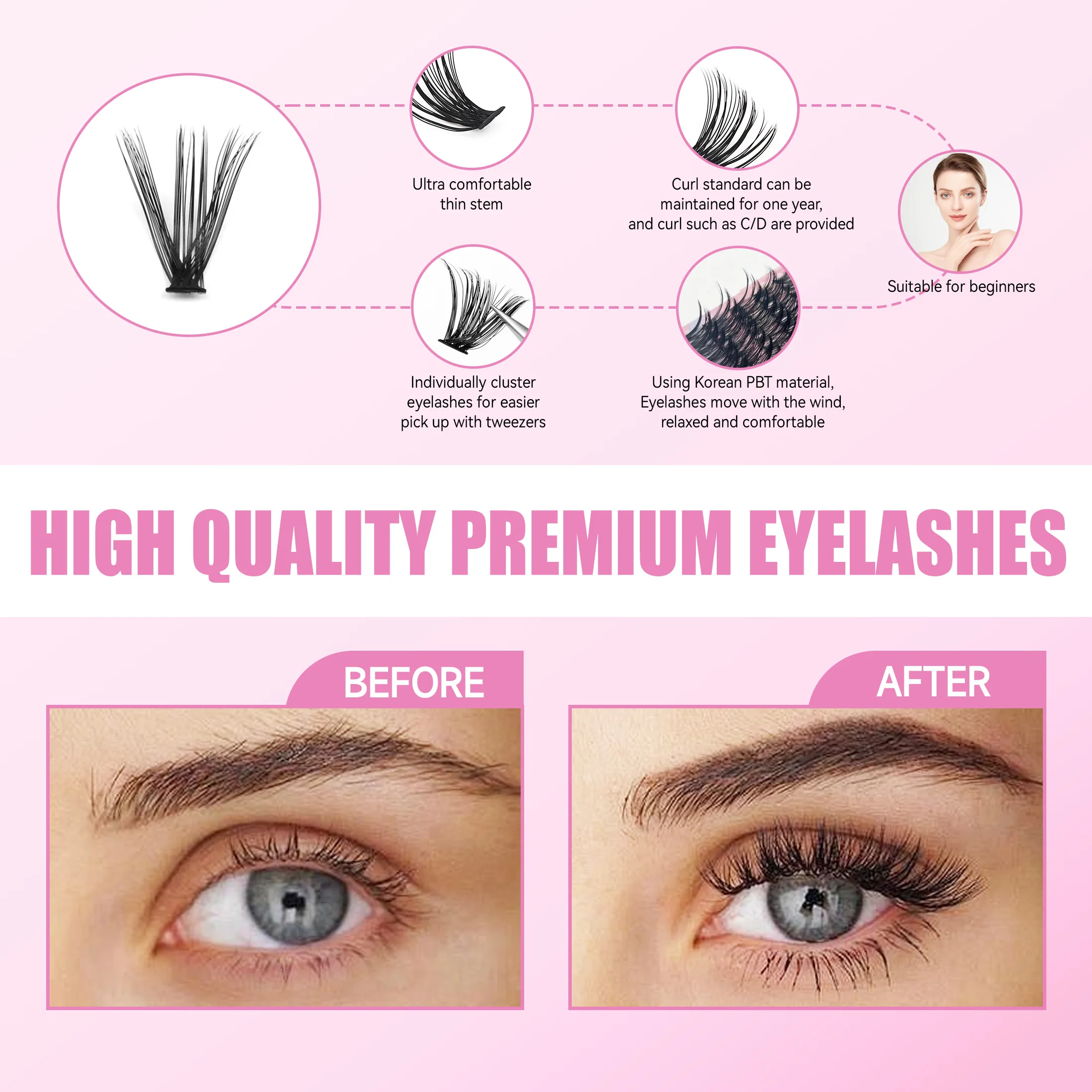 لتقوم بها بنفسك جلدة تمديد عدة الرموش 40D 8-16 مللي متر 240 قطعة مجموعات لاش السندات وختم أدوات ماكياج ل الإلتصاق جلدة الإلتصاق الغراء