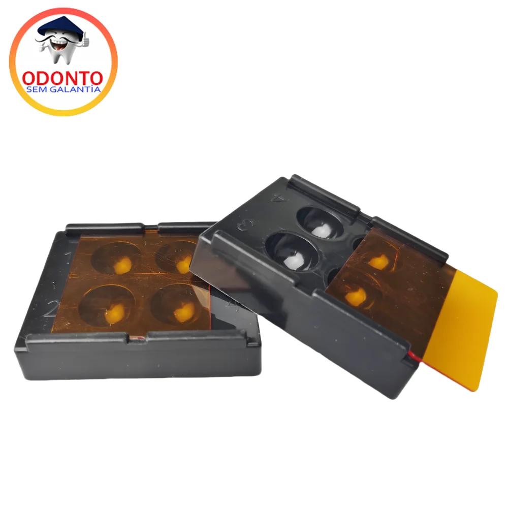 Odonto 2pcs Dental Resin Shade Light Box Mix Composite Hood Case Protector Veneer Storage Box Denture Teeth Patch Organizer Tool