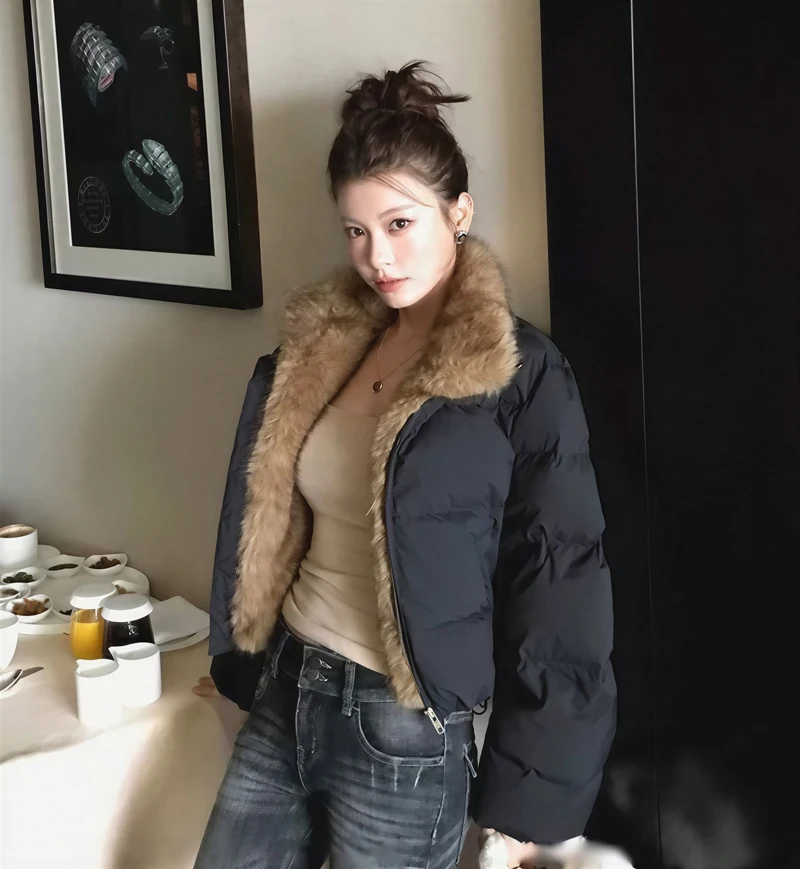 Parkas Womens Longues Winter Modal Liner Quilted Turtleneck Gold Glossy Shiny Buttonless Flap-Detail Ruffled Pleated Sashes 2025