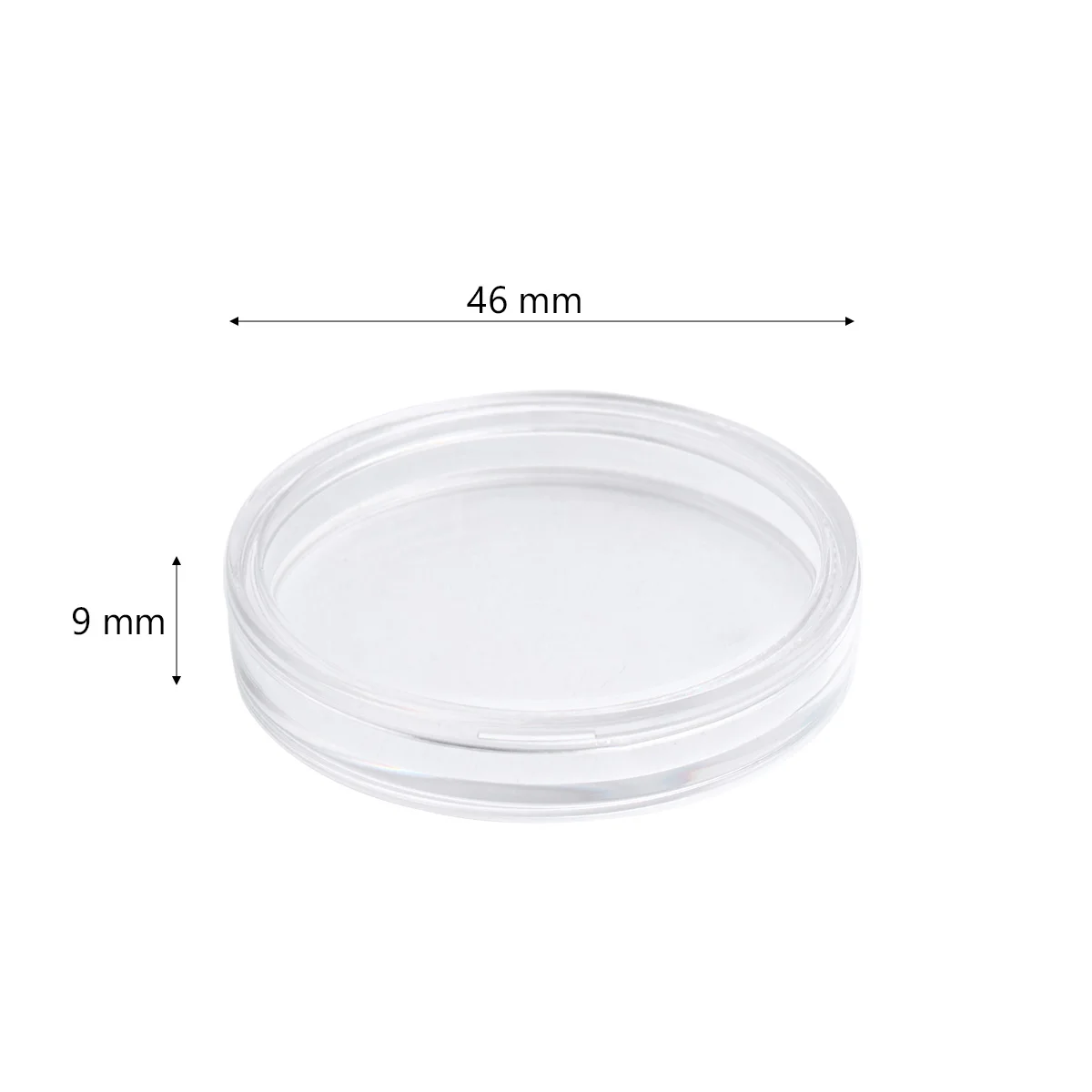 Round Coin coleção caixa protetora, caixa plástica transparente, 10pcs