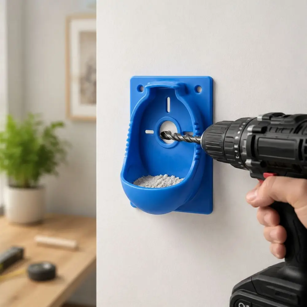 Wall Mounted Drill Dust Collector Central Drill Opening Reusable Drill Debris Dust Bowl High Efficiency Easy Emptying