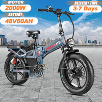 Wallke H9 AWD Ebike 2000W Dual Motor 48V60AH Lithium Battery Electric Bicycle Adult 20*4.0 in All-Terrain Fat Tire Electric Bike