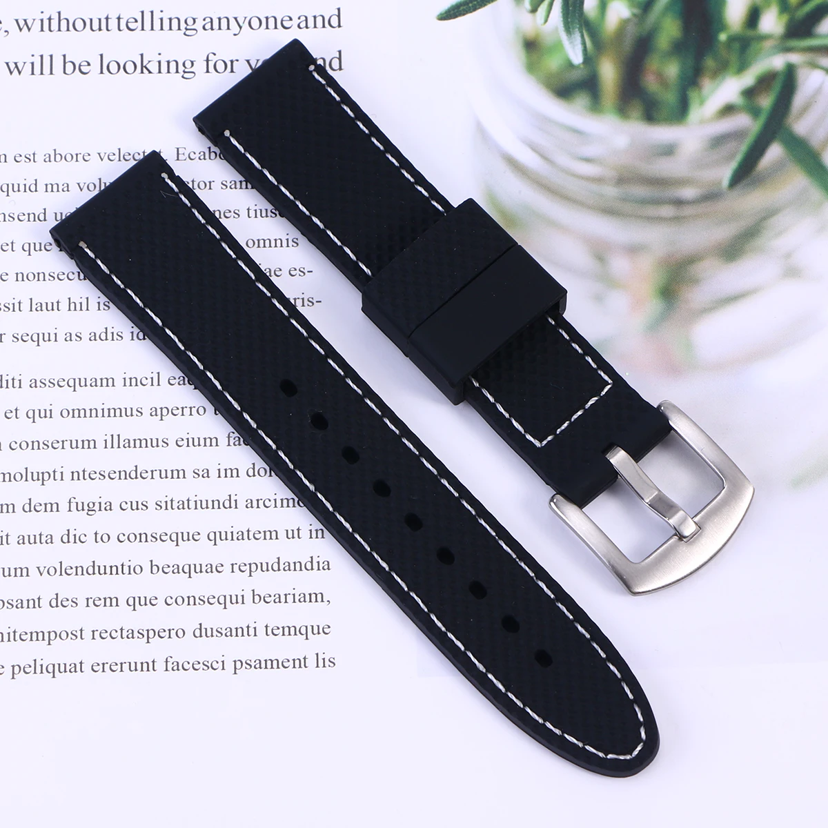 

Waterproof Straps Watchband Smartwatch Bands Black 22mm Belt Woman