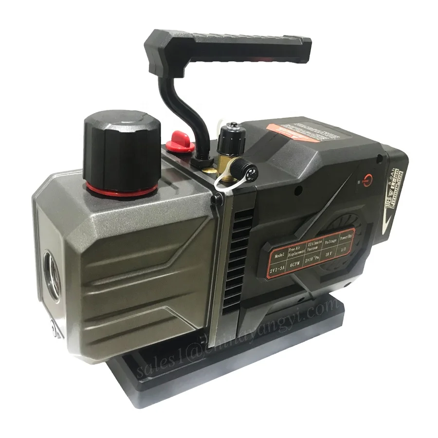 18V Lithium Battery Cordless Vacuum Pump 2 Stage 6CFM 4CFM 3CFM 2CFM R32 R1234YF R410A Explosion-proof A/C Service Vacuum Pump