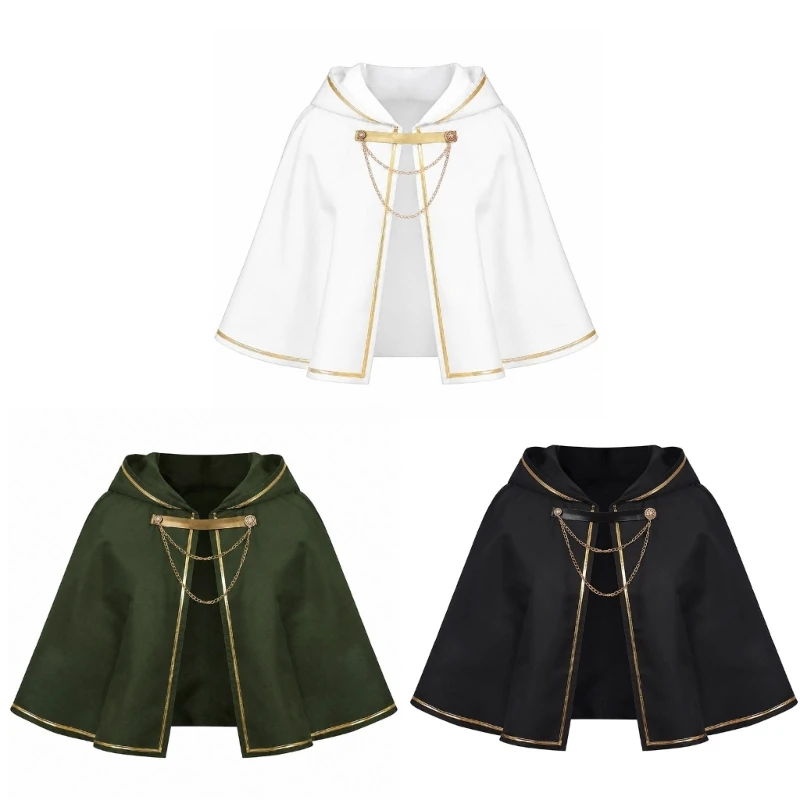 Halloween Hooded Cloak with Concealed Front Fastening
