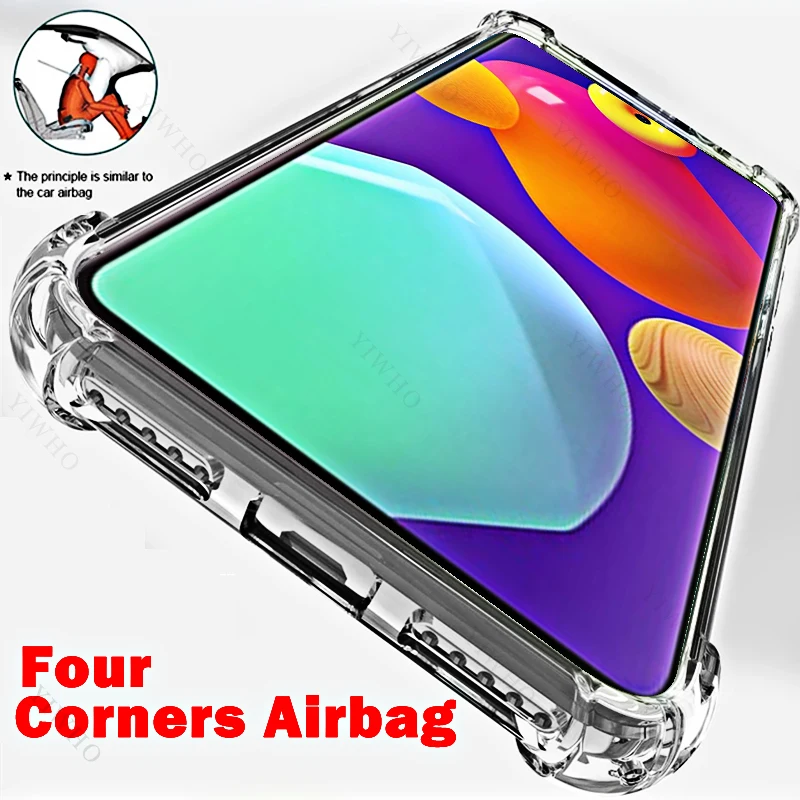 Clear Phone Case for Samsung Galaxy M62 SM-M625F TPU Thickened Transparent Case for Sansung M 62 Shockproof Anti-scratch Covers