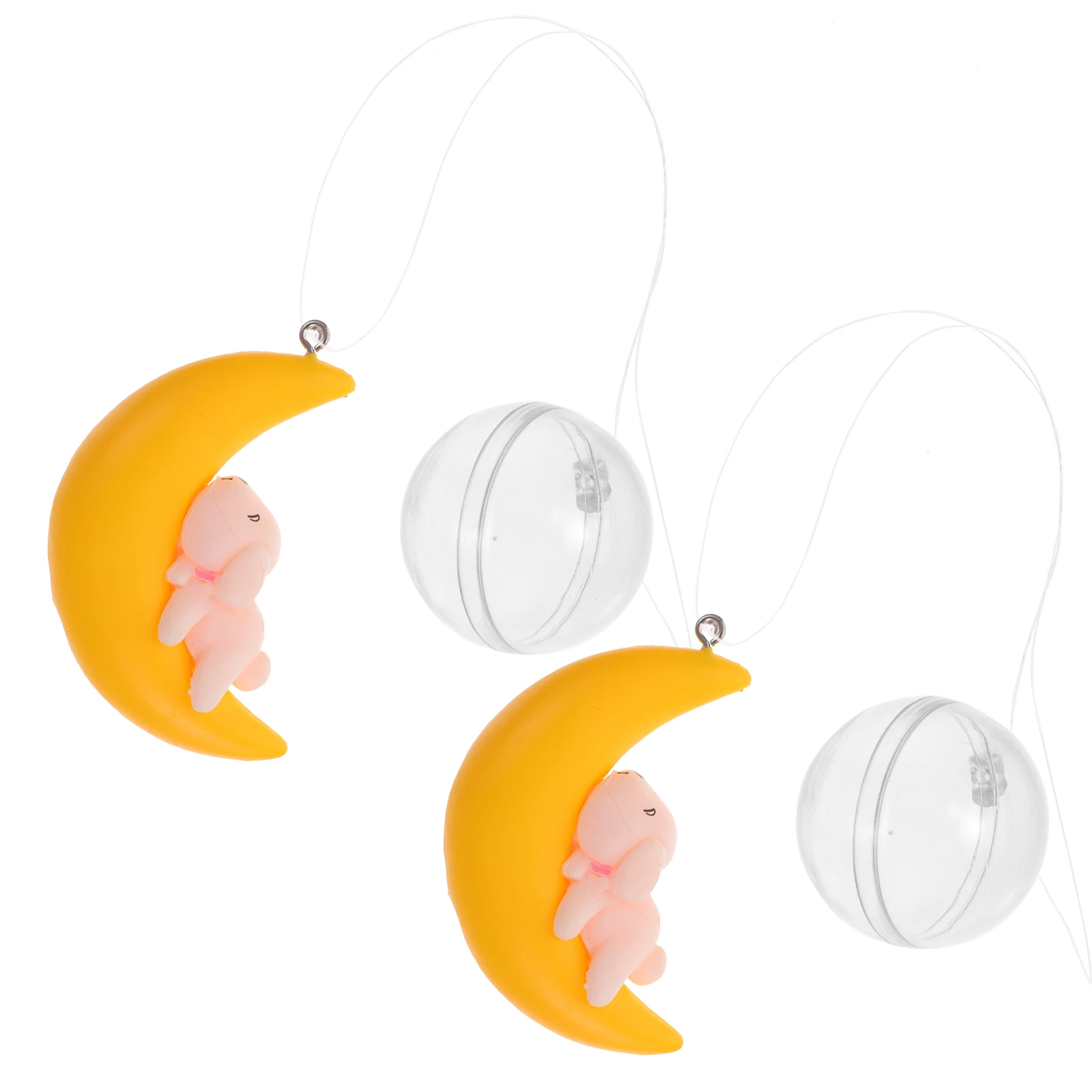 

2 Pcs Moon Puppy Pendant Soft Rubber Floating Fish Tank Decorations Lifelike Cartoon Resistant Safe Material Aquarium