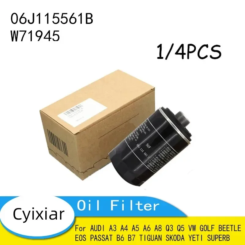 Car Oil Filter for AUDI A3 A4 A5 A6 A8 Q3 Q5 VW GOLF BEETLE EOS PASSAT B6 B7 TIGUAN SKODA YETI SUPERB 06J115561B W71945