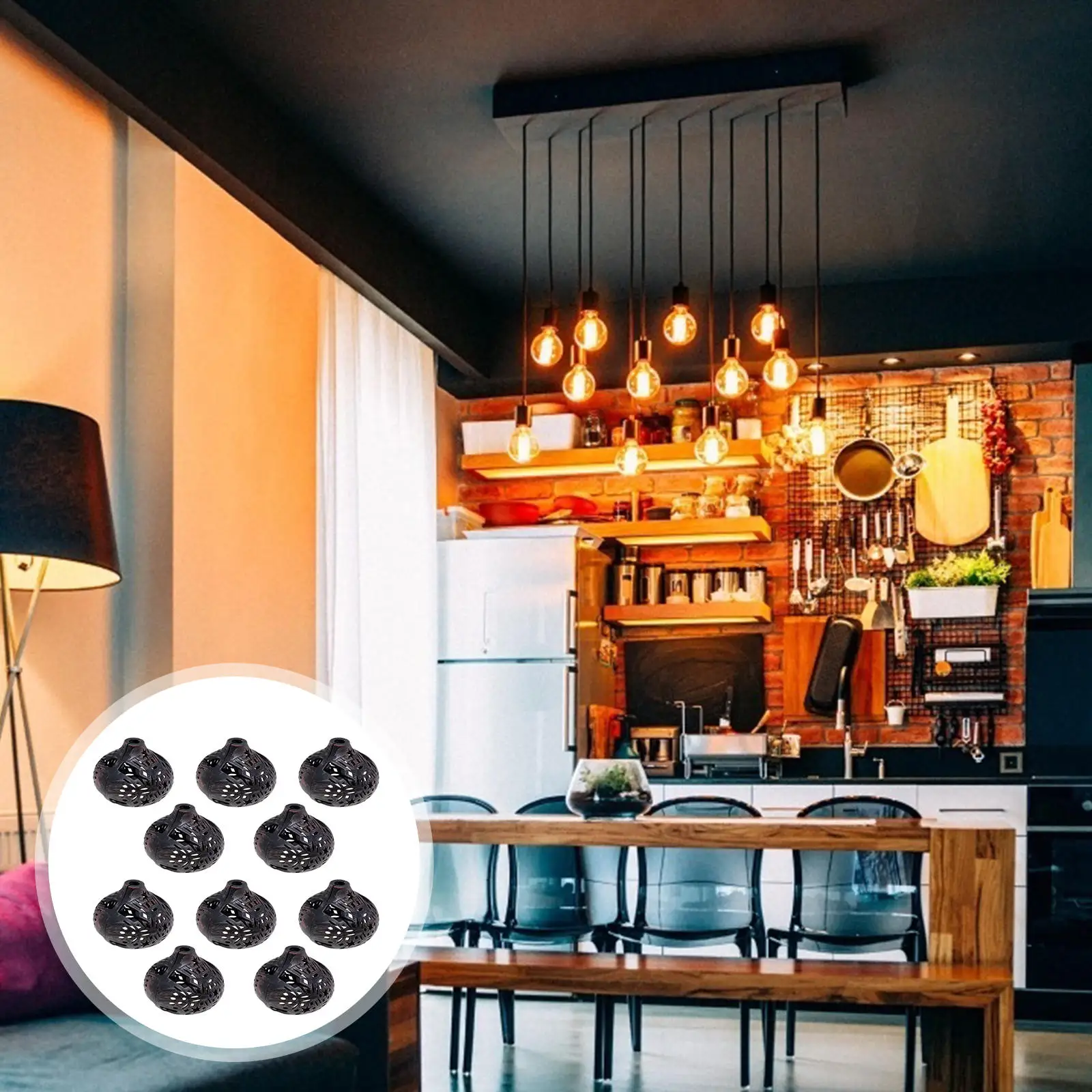 

10pcs String Light Shade Plastic Lampshade Retro Cover for Table Bulb Home Decoration Creative Durable Long Lasting Use