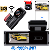 E-ACE Dash Cam WIFI App Control Mini CAR DVR Front 4K Optional Rear 1080P Dual Lens Black Box  Night Vision 24H Parking Monitor