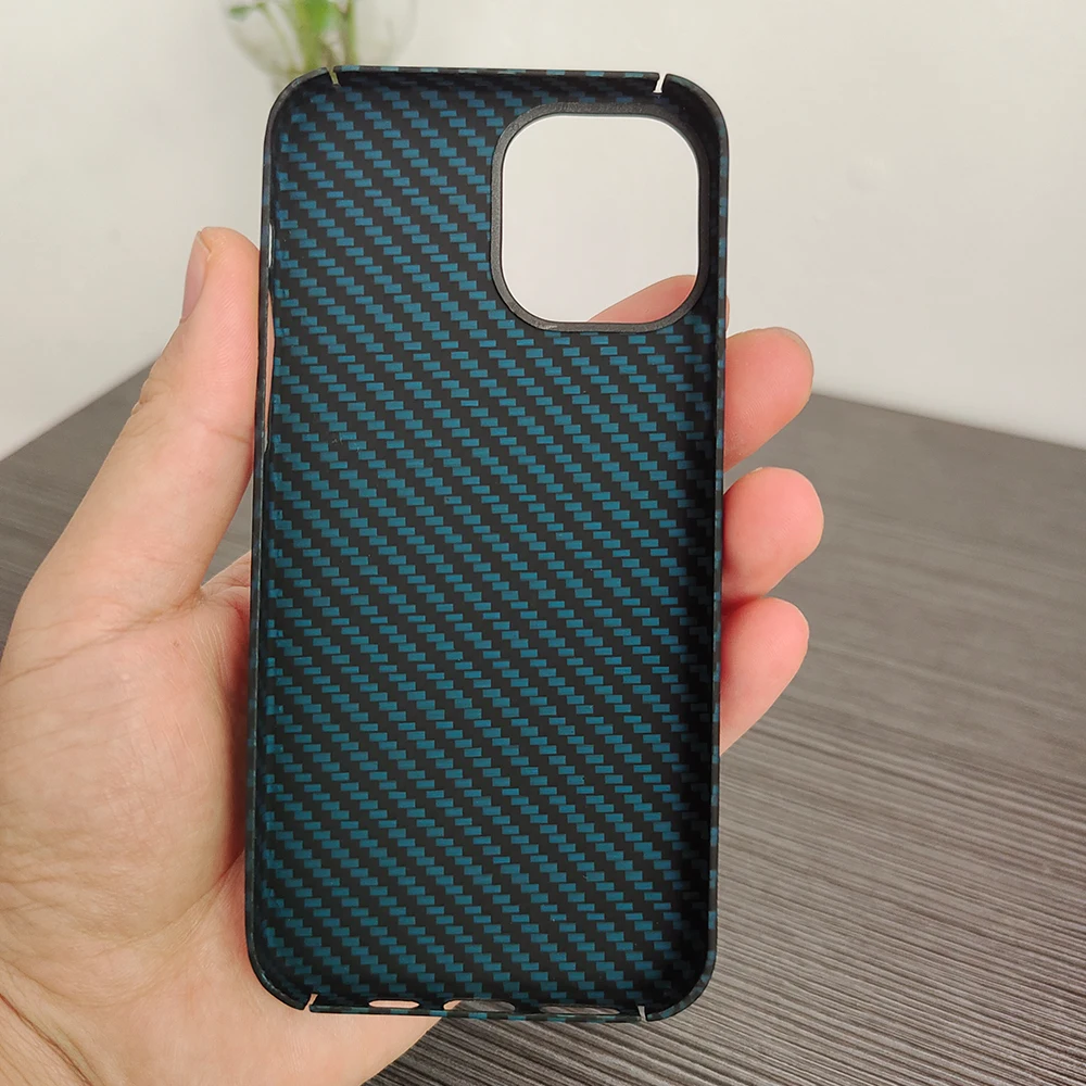 

Жесткий чехол из арамидного волокна для iPhone 12 Pro Max, ультратонкий чехол для телефона из углеродного волокна для iPhone 12ProMax 12Pro, синий, черный