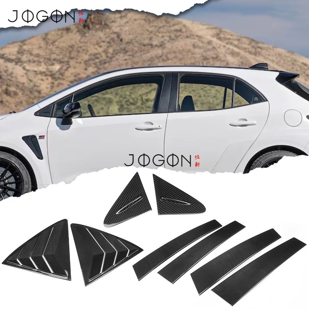 

Car Front Window Triangle Rear Window Shutters Center Post B-Pillars Cover Trim 8pcs Carbon For Toyota GR Corolla 2023 2024 2025