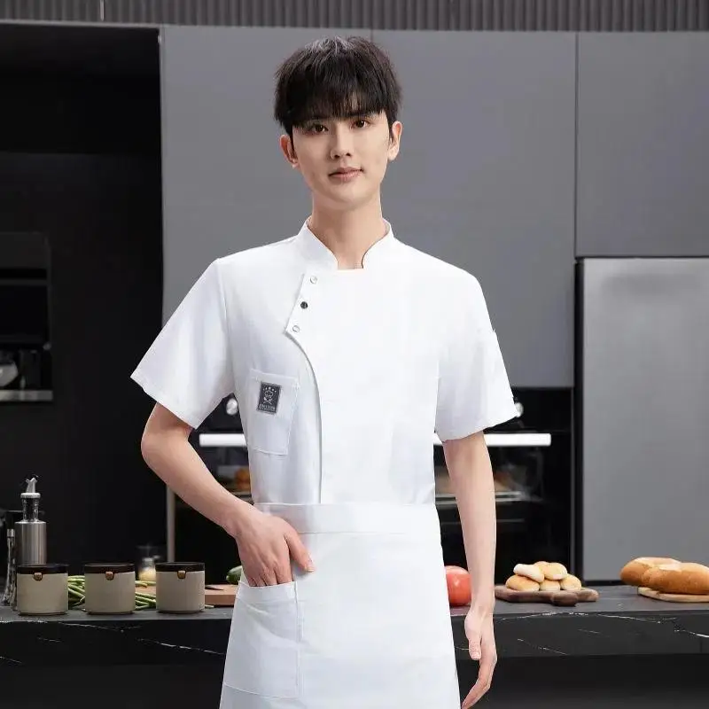 Chef's Work Uniform Short Sleeved Summer Breathable And Wear-resistant Hotel Catering Baking Chef's Uniform Customized Logo