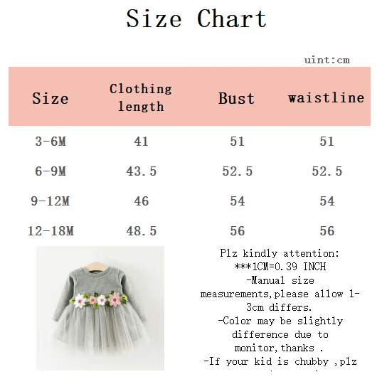 Infant Girl Embroidered Flower Dress Long Sleeve Splicing Gauze Princess Dress Wedding Flower Girls Clothes for 3-18M Toddlers