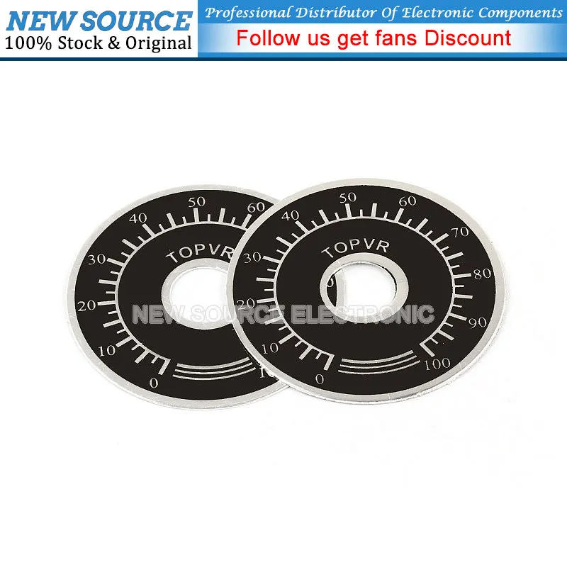 10pcs 0-100 WTH118 Knob Potentiometer Knob Scale Digital Scale Can Be Equipped with WX112 TOPVR