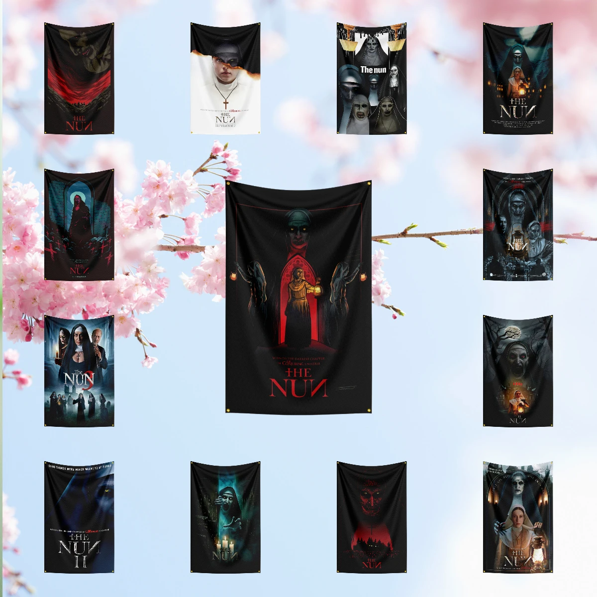 the nun horror Flag Poster Flag Wall Hanging Tapestry Double Penetration for Room Decor Dormitory Decor