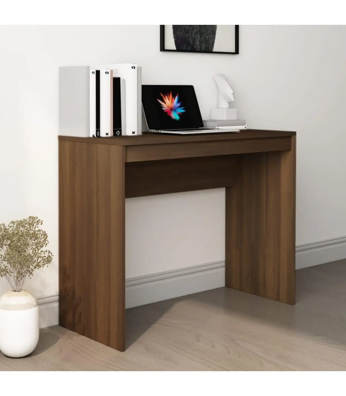 Desks brown oak plywood desk 90x40x72cm