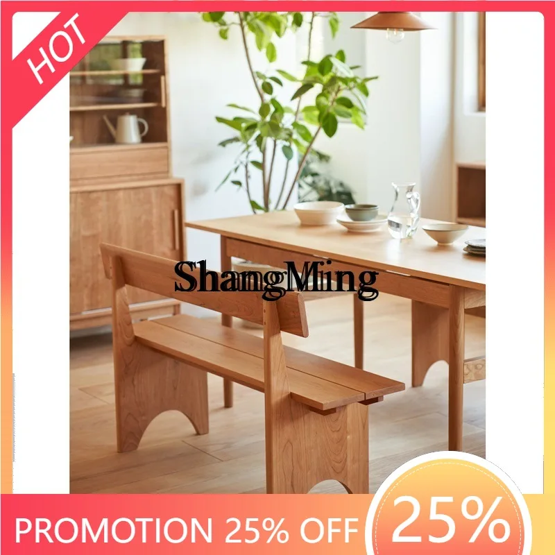 

SM household simple bench rectangular double chair solid wood back dining chair