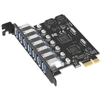 Adaptador de tarjeta de expansión USB 3,0 PCI-E, 7 puertos, adaptador de concentrador USB 3,0, controlador externo, extensor PCI-E, tarjeta PCI Express para escritorio