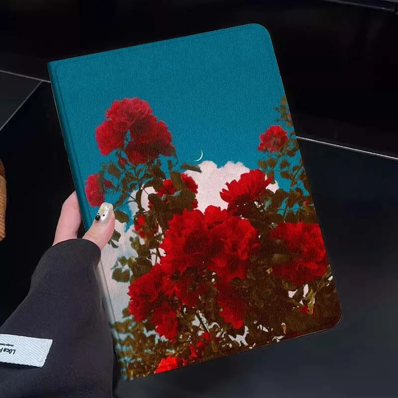 

Red Roses Blue Sky Tablet Case For Huawei Honor MatePad MediaPad Air 5 6 7 11 V6 V7 V8 V9 X9 X8 T10 T10s C5e T5 Gift