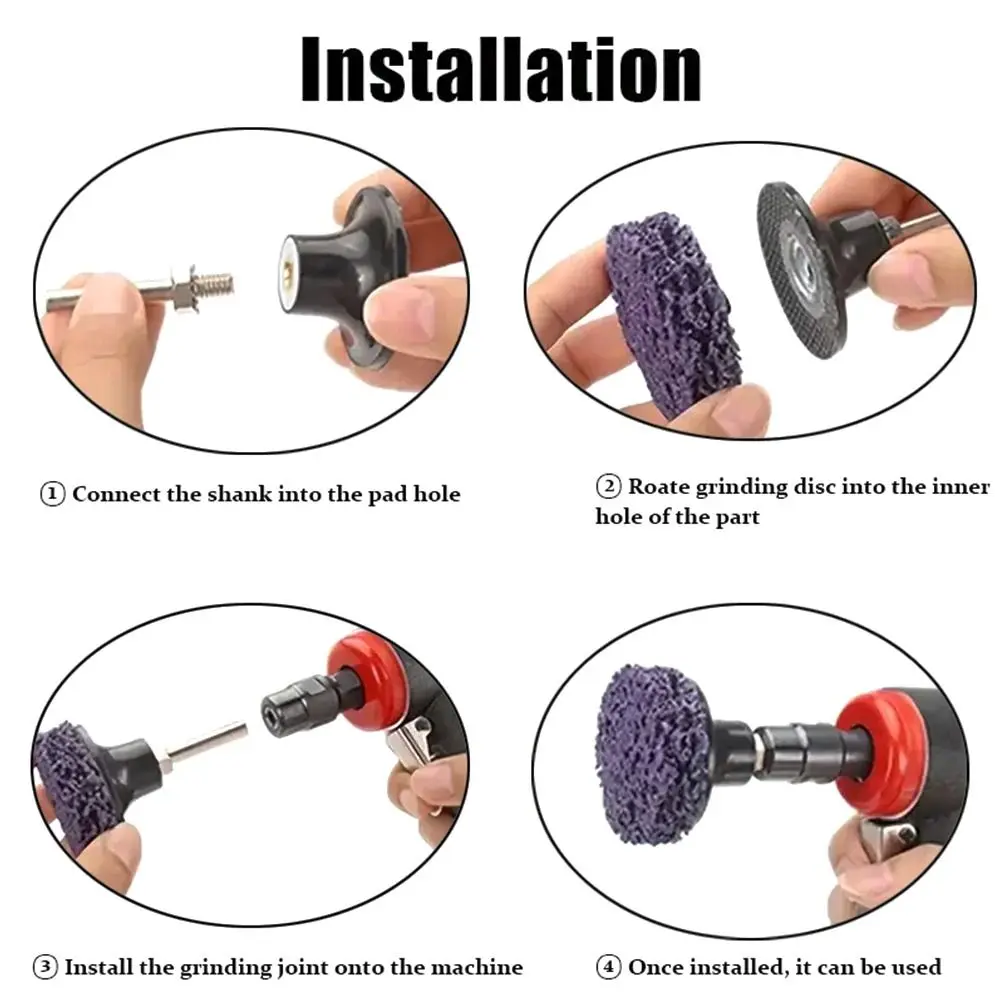 1Pcs Grinding Disc Polishing Wheel with Holder Abrasive Poly Strip Discs 2 Inch 50mm For Clean And Remove Paint Stripping Wheel