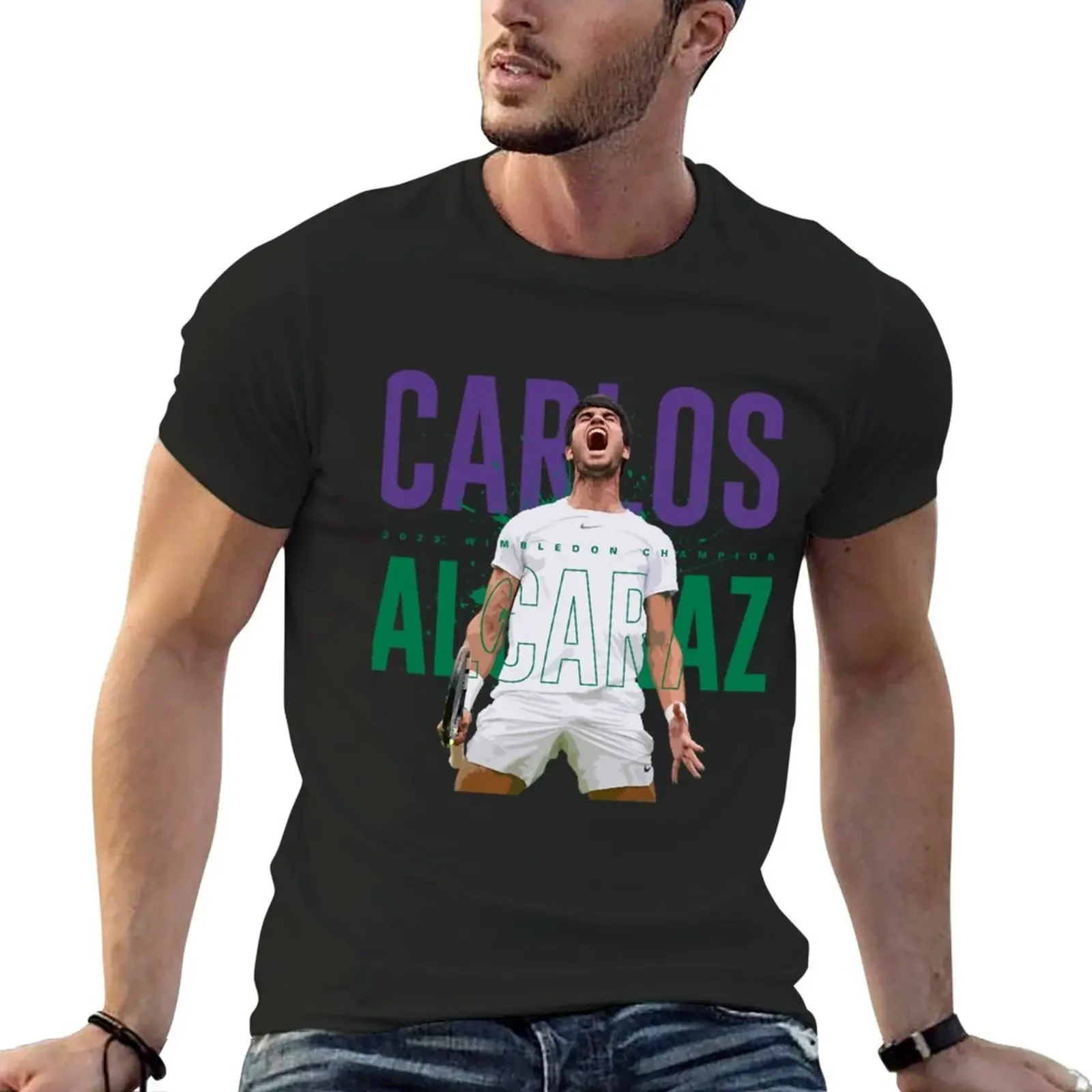 Tenis - Carlos Alcaraz camiseta divertida para fanáticos de los deportes ropa para hombre