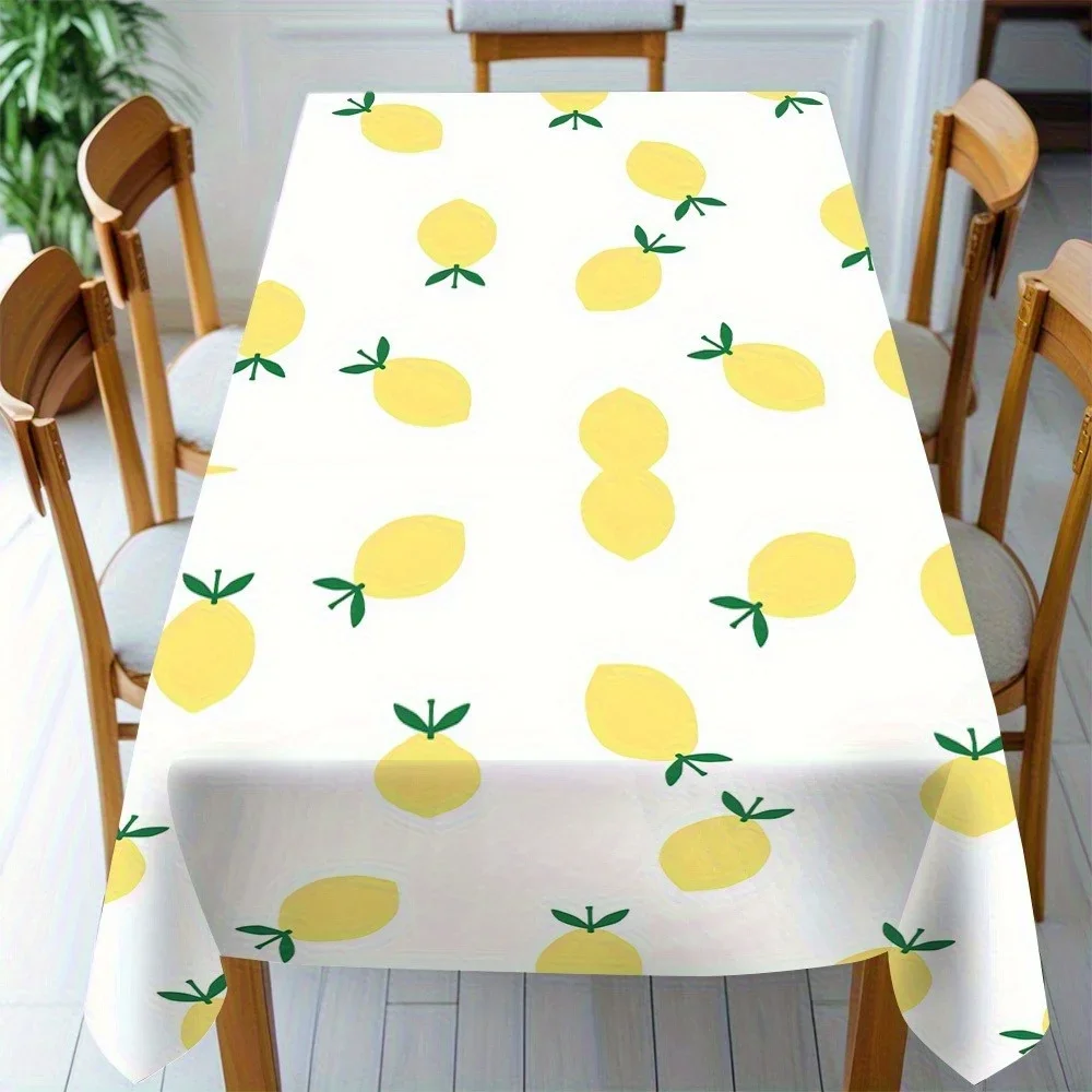 refreshing lemon print tablecloth. Creates a summer atmosphere. Polyester fabric tablecloth, suitable for families.xzj