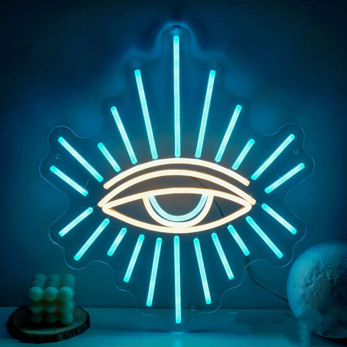 Ineonlife Evil Eye Neon Sign Creative Game Festive Party Club Family Bedroom Game Room Christmas Personality Fun Wall Decor Gift