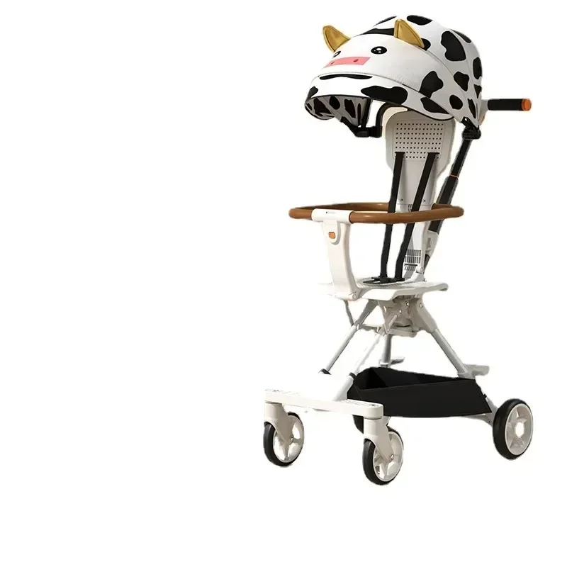 Children Walk Baby Artifact Baby Trolley Super Light Folding Can Ride Baby Trolley One Button Two-way Walking Artifact