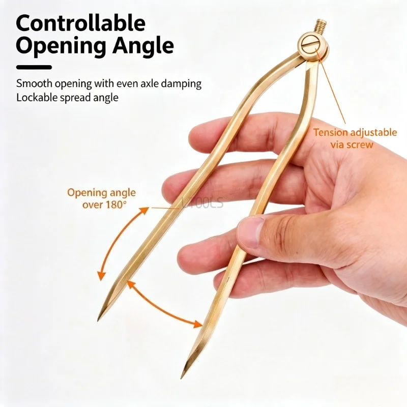 Brass Drafting Divider Precision Marking Chart Caliper Copper Marine Navigation Plotting Two Leg Hand Measuring Drawing Tool