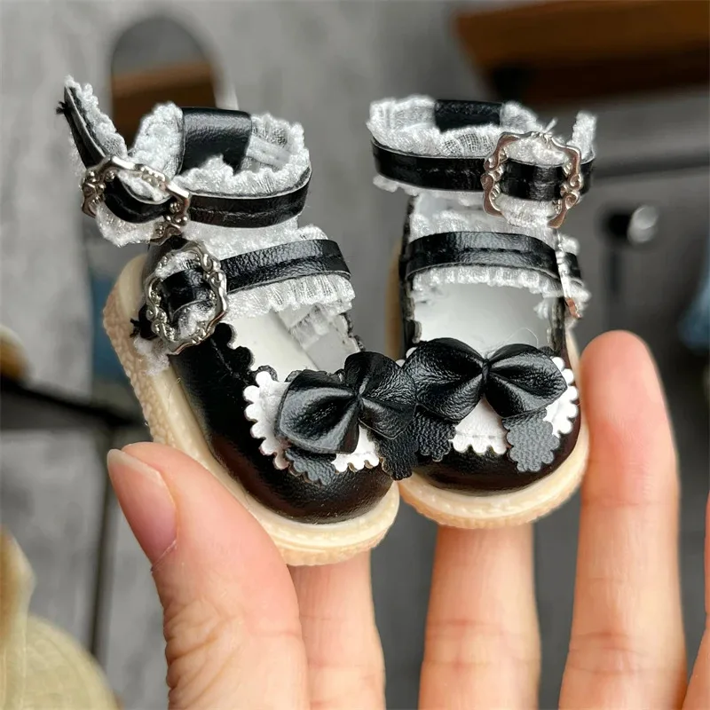 Sapatos de boneca bjd adequados para boneca fofa de tamanho 1/6, couro de corte de renda versátil = sapatos 1/6, acessórios de boneca