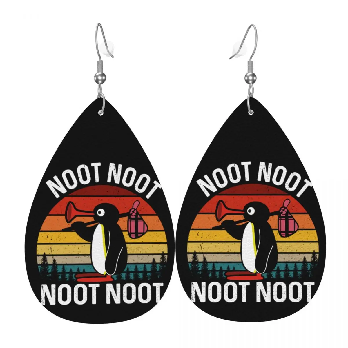 

Висячие серьги на заказ, забавные Meme Pingu Noot Noot, кожаные серьги-капли, пингвин, ПВХ кожа для подарков, изящные ювелирные изделия