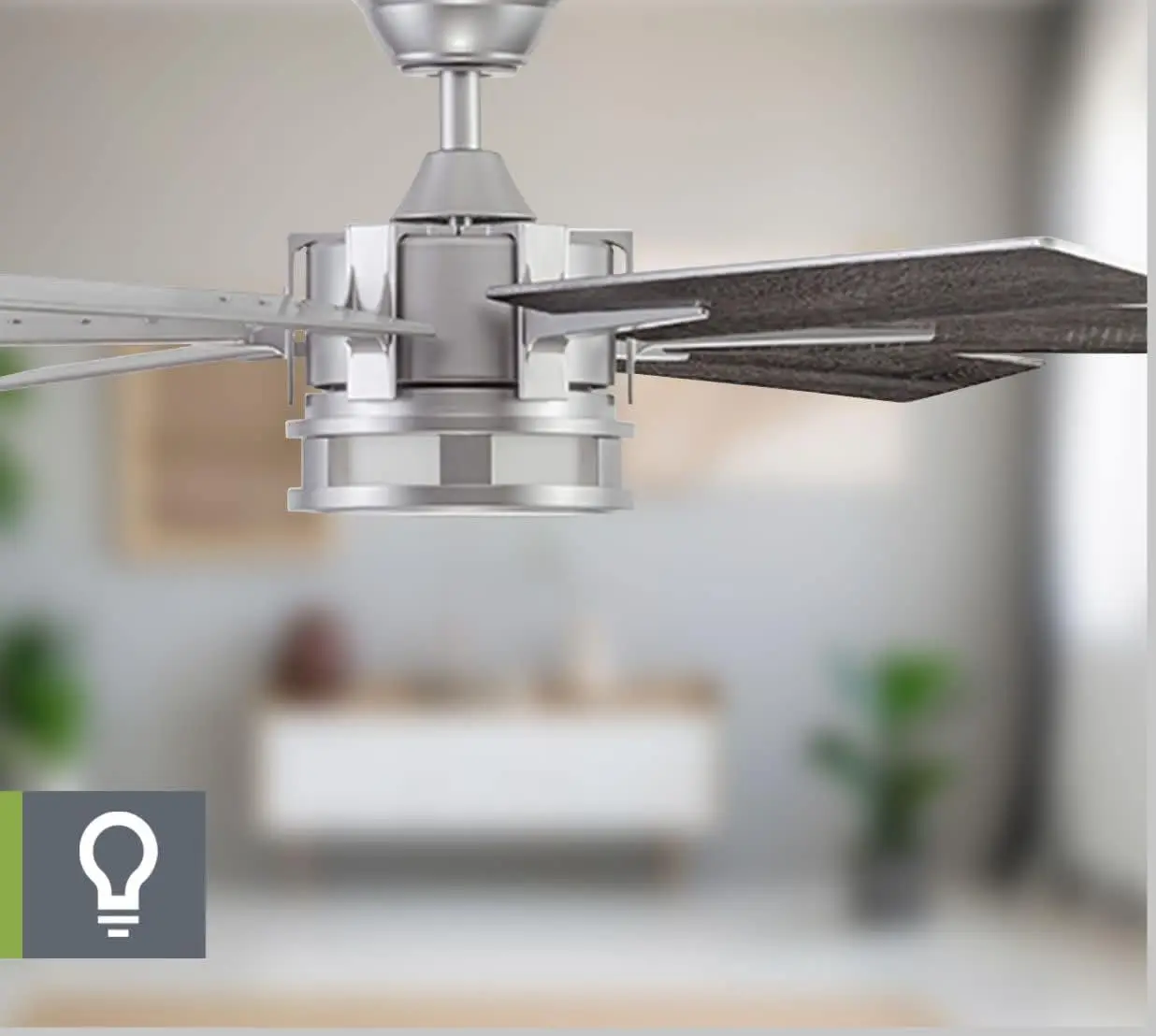 Honeywell Ceiling Fans Kaliza, 56 Inch Indoor Modern LED Ceiling Fan with Light and Remote Control, Dual Mounting Options